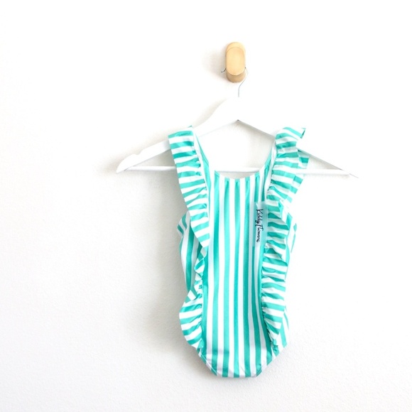 NEW! Kenny Flowers Kiddy Flowers The Lanai Ruffle One Piece UPF 50+ Girls SZ 10 - Picture 8 of 13